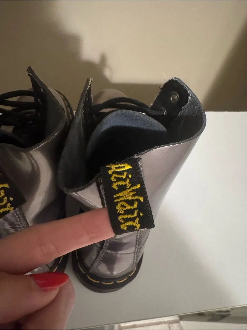 Dr. Martens metallic boots